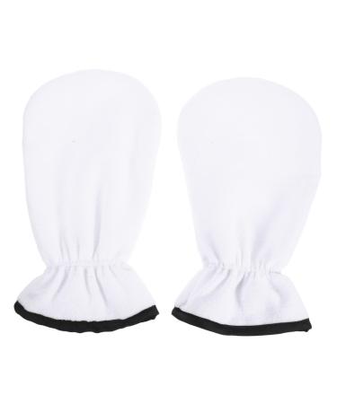 minkissy 1 Pair Maintenance Essential Oil Gloves Paraffin Hand Mittens Wax Warming Gloves Heat Preservation Gloves Hot Moisturizing Gloves Spa Care Gloves Cosmetic Polyester Hand Mask White