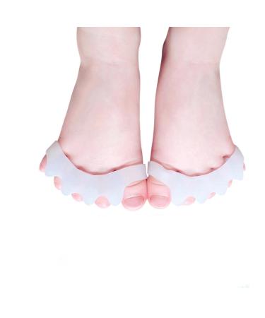 2Pcs Children's Gel Toe Separator Bunion Corrector Kids Toe Protector Spacer Bunion Pad Feet Overlapping Hallux Valgus White