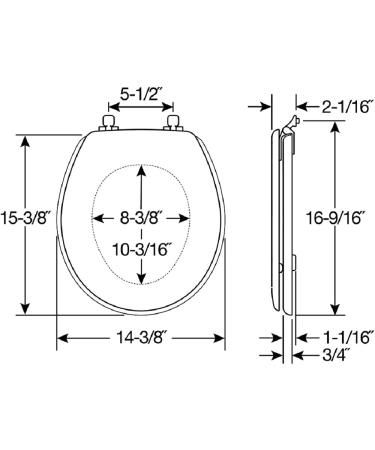 Mayfair 44CP-000 White Round Toilet Seat with Chrome Hinges | STA-TITE Fastening System | 1 Pack - Buy Online on GoSupps.com