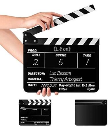 Sedremm Dry Erase Director's Film Movie Clapperboard Slate for Film TV MovieCut Action Scene (10x12in/24.5x30cm) White Clapboard and Colorful Stick - Buy Online on GoSupps.com