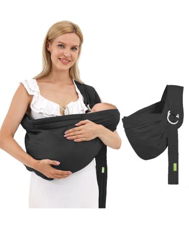 Baby Carrier Sling Infants Soft Carriers for Newborn Toddlers Sling Wrap Front and Back Ergonomic Design 4 in 1 Multi-Functional Breathable Adjustable Hug Strap for Babies (Black)