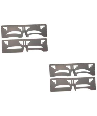 POPETPOP 4 Pcs Eyebrow Ruler Makeup Supplies Brow Stencil Ruler Eyebrow Makeup Tools Eyebrow Trimming Sticker 1 count (Pack of 1) As Shownx2pcs