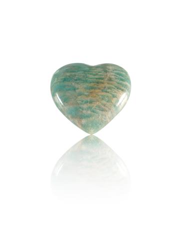 Healing Crystal 2Pcs Natural Quartz Amazonite Crystal Heart Shape Rough Stone for Decoration Amazonite_1pcs