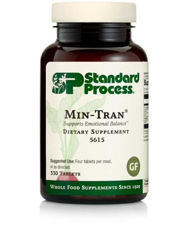Standard Process Min-Tran - Whole Food Nervous System Supplements, Emotional Support and Stress Relief with Iodine and Magnesium - Vegetarian, Gluten Free - 330 Tablets