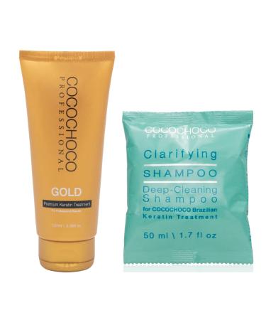 Cocochoco Gold 100ml Brazilian Blow Dry Hair Straightening Keratin Treatment 50ml Shampoo