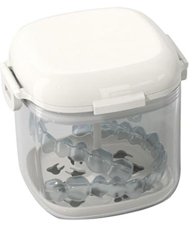 Portable Aligner Etui & Cleaning Box for Braces | Hierarchical Bracket Case with Mirror & Brush | Transparent Prosthesis Case for Brace Care - Buy Online on GoSupps.com