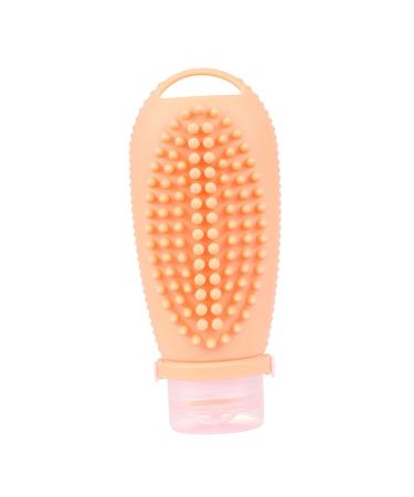 Perfeclan hair shampoo brush and travel bottle hair wash cleaning brush for children and adults compact size light hair comb 100 ml orange