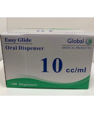 Easy Glide 10ml 10cc Oral Syringe Luer Slip Caps Included Great for Oral Medicine and Home Care 100 Count