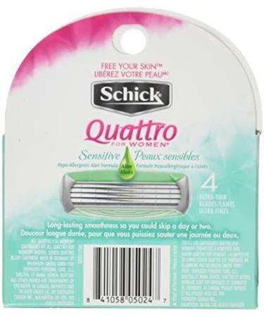 Schick Quattro for Women Sensitive Skin Razor Blade Refills - 8 Count Pack - Buy Online on GoSupps.com