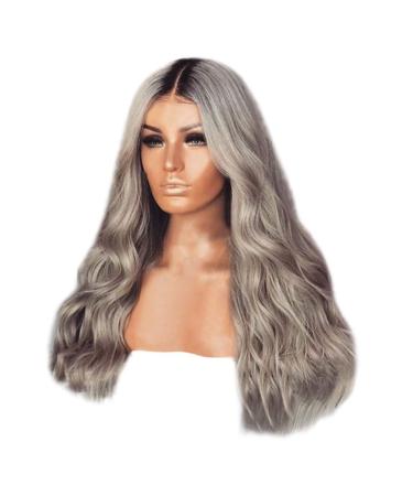 Wig Ladies Long Hair Grey Long Women Synthetic Brazilian Wavy Cosplay Curly Hair 80s 60s 70s 50s