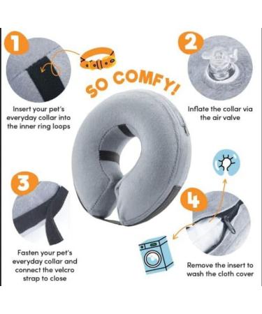 BENCMATE Inflatable Recovery Collar for Dogs & Cats - Medium Blue, Neck 8-12 - Soft Pet Cone that Doesn't Block Vision - Buy Online on GoSupps.com