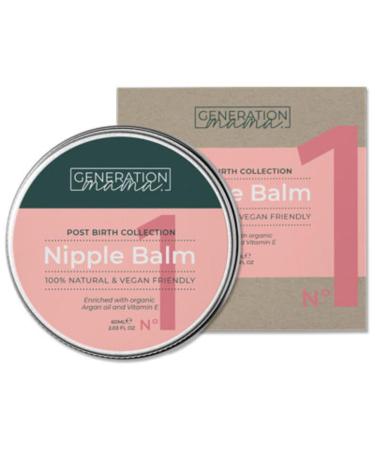 Generation Mama Nipple Cream for Breast-Feeding - Vegan (NO Lanolin Or Beeswax) Organic 100% Natural Soothing Breastfeeding Balm For Sore Cracked Nipples With Vitamin E Newborn Essential