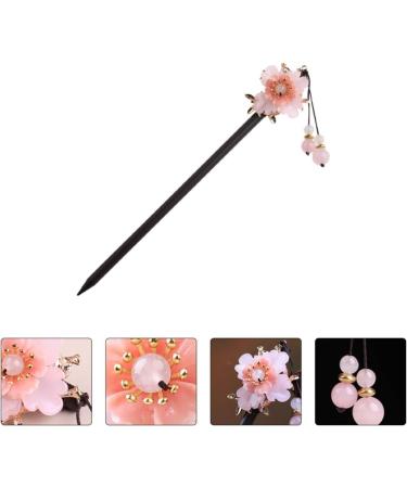 1pc Peach Blossom Wooden Hair Clasp Flower Hair Clips for Women Flower Hair Chopsticks Vintage Hair Chopsticks Hair Jewels for Women Wood Hairpin Miss Alloy Tassel Hair Stick - Buy Online on GoSupps.com