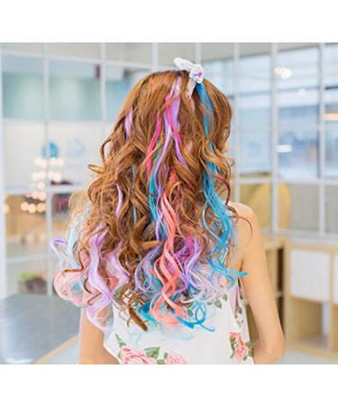 SWACC 22 Pcs Colored Party Highlights Clip in Hair Extensions - Multi-Colors Synthetic Hairpieces - Buy Online on GoSupps.com