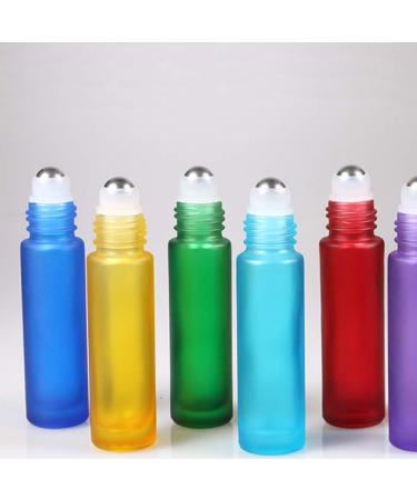 LEUYA 7Pcs 10ml Frosted Glass Oil Roller Bottles - Refillable Perfume Containers with Steel Roller Balls for Home & Travel Use - Buy Online on GoSupps.com