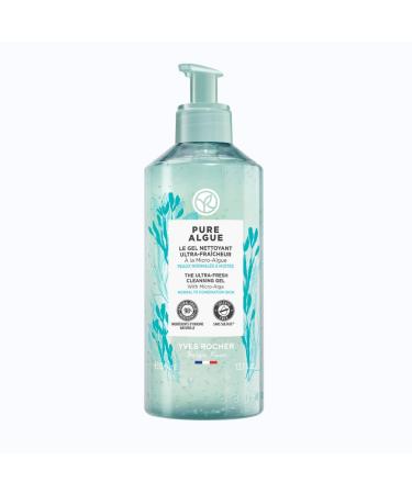 Yves Rocher Pure Algue Ultra-fresh Cleansing Gel- Removes Impurities & Makeup on Skin- Cleanses Oxygenates and Refreshes Skin. Sulfate Free Formula Day & Night Cleaning Gel (Pump-Bottle Format 390 ml) Algue 125 ml (Pack of 1)