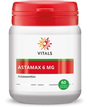 Buy Vitals Astamax 6mg Astaxanthin Softgels - Natural Algae-Based with Vitamin C & E | 60 Capsules | Astareal Expert Quality - Buy Online on GoSupps.com
