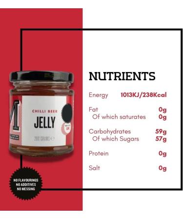 Manfood Chilli Beer Jelly (200g) | Sweet Jelly with a hint of Chilli | Perfect for Cheese | Try in a Gravy or use as a Glaze for Meat or tofu | Made in The UK - Buy Online on GoSupps.com
