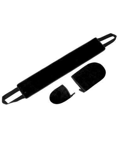 Kit de 3 Applicateurs Autobronzants sans Doigts Kit de Bronzage Double Face Noir Bandes lastiques Taille Petite et Grosse Applicateur Exfoliant pour Visage et Dos