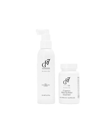 GR-7 Lotion in Spray and 60 Hair Capsules for Hair Loss Men and Women - Against Hair Loss - Hair Growth Agent Men - Anti Hair Loss - Hair Growth Accelerate Anti Hair Loss Lotion Spray + Complex Hair Support