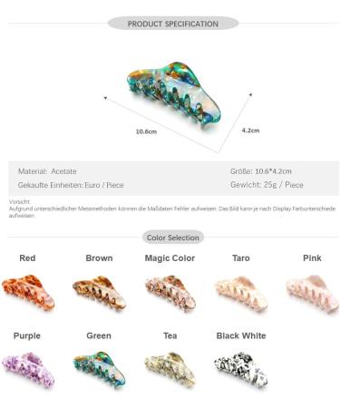 QinGoo Large Acetate Hair Clip Beautiful Women's Hair Clip Headpiece Elegant Hair Accessory (Magic Colour) - Buy Online on GoSupps.com