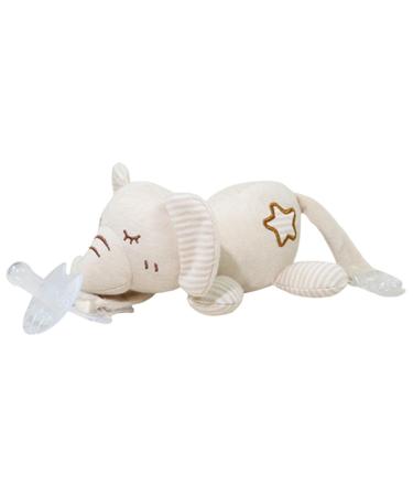 Aizuoni Schnuller animal attachment Schnuller-Buddy |Pocket Buddy Lovey and pacifier holder |Skin -friendly more convenient beautiful pacifier buddy for children's parties from 0 months of elephant