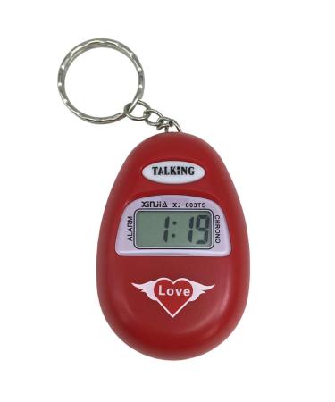 VISIONU keychain talking clock with LCD alarm with voice function red