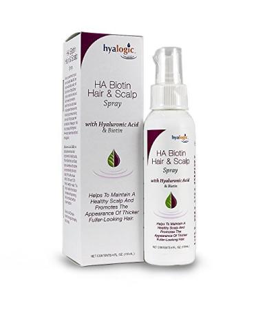 Hyalogic Biotin Hair Thickening Spray w/Hyaluronic Acid for Thin Hair and to Promote Thicker Fuller Looking Hair and Healthy Scalp |Clean Ingredients| Fragrance Gluten Cruelty Free | 4 fl oz(118ml) Standard Packaging