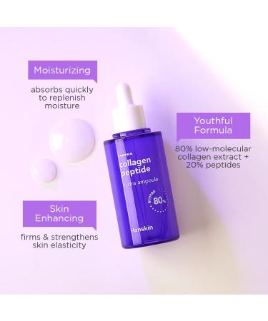 Hanskin Collagen Peptide Hydra Ampoule 90ml - Advanced Anti-Aging Formula with 80% Collagen & 20% Peptide for Wrinkles & Fine Lines - International Shipping - Buy Online on GoSupps.com