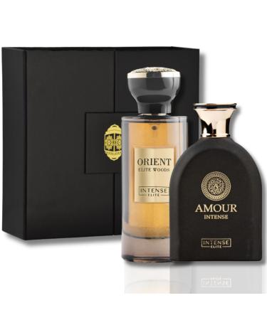 Arabian Perfumes for Women & Men Amour Intense & Orient Elite Woods(Pack of 2) Eau de Parfum100ML (3.4 OZ) Long-Lasting Perfume For Men & Women Valentine s Day Gifts With Magnetic Box Xtra Value Pack