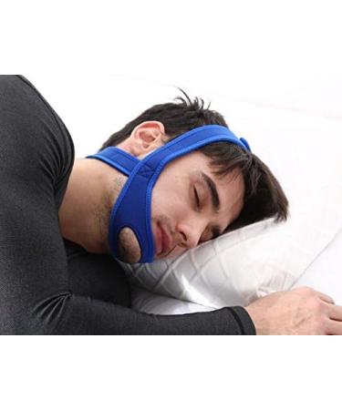 Snore Stop Belt Anti Snoring CPAP Chin Strap - Blue | Sleep Apnea Jaw Solution TMJ - Best Quality - Buy Online on GoSupps.com