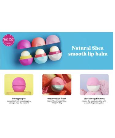 EOS Evolution of Smooth Natural Shea Lip Balm 7 Pack - 2 Honey Apple, 3 Watermelon Frose, 2 Blackberry Hibiscus | All Day Moisture - Buy Online on GoSupps.com