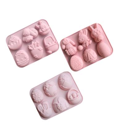 Alipis 3pcs Easter Cake Mold Easter Molds Easter Bunny Cake Pans for Baking Chocolate Mold Silicone Bunny Mold Easter Ice Baking Tools Silicone Cake Mold Silica Gel Biscuit Ornaments
