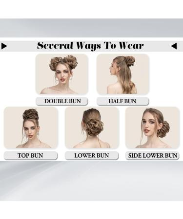 Messy Bun Hair Piece Scrunchie Extension - Curly Wavy Updo Chignon Ponytail | Ginger Brown - 1 PCS - Buy Online on GoSupps.com
