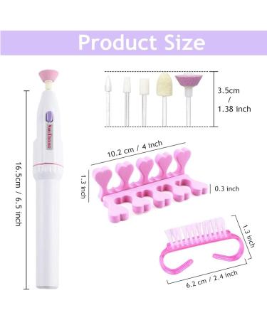 RuiChy 5-in-1 Electric Manicure Set: Nail Drill File Grinder Grooming Kit with Nail Brush, Callus Remover, Buffer, Polisher - Ideal for Home or Salon Pedicures - Buy Online on GoSupps.com