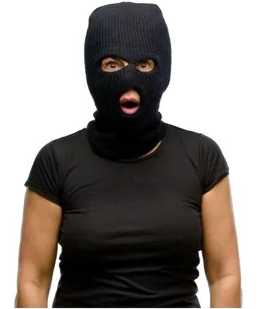 Hole Knitted Full Face Ski Mask Balaclava for Winter Sports - Black - Buy Online on GoSupps.com