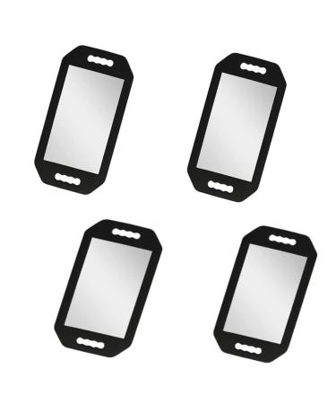 Feisate 4 Pack Large Hand Mirrors with Double Handle Foam Hand Mirrors with Handle Hair Stylist Handheld Mirror with Handle Barbershop Unbreakable Mirror Handheld Barber Mirror for Back of Head.