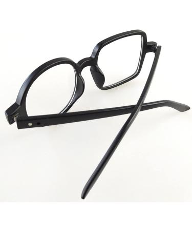 Kodilin Round Square Reading Glasses for Men & Women - Anti-Blue Light Spring Hinge Multiple Prescriptions (1.0 - 3.5) Perfect for Computers & Gaming - Black - Buy Online on GoSupps.com