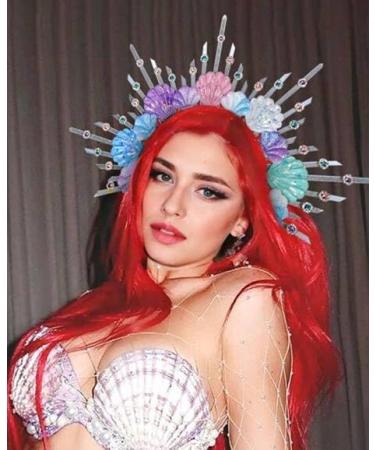 JeVenis Silver Shell Headband and Accessories Silver Halo Crown Hairpiece Mermaid Hair Band Hair Band with Spikes - Buy Online on GoSupps.com