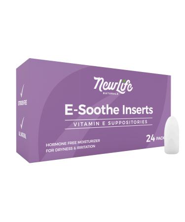 NewLife Naturals Vitamin E Suppositories 38IU - Vaginal Dryness Irritation Menopause Atrophy Relief - All Natural Estrogen Free Feminine Care - 24 Inserts
