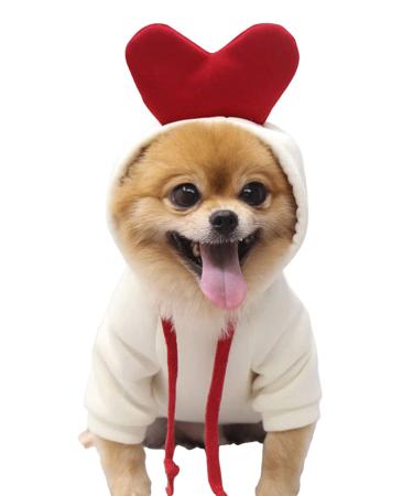Xiaoyu pet clothing dog hoodies warm sweatshirt coat puppy autumn winter clothing overall with fruit hood love m m love