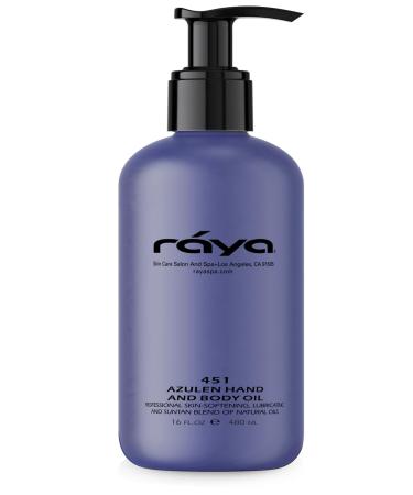 RAYA Azulen Hand and Body Oil 16 oz (451) | Softening and Natural Blend of Oils for Hands Arms Legs and Body | Great as a Body Massage Oil | Great for All Skin 16 Fl Oz (Pack of 1)