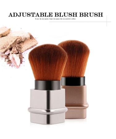 FOMIYES Monomer Retractable Powder Brush | Mini Blush & Foundation Makeup Brush | Dome Face Powder & Nail Dust Brush for Girls - Silver - Buy Online on GoSupps.com