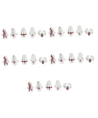 FOMIYES 5 Sets Nail Ring Finger Jewelry Rings for Women Ring for Women Finger Tip Women Ring Ladies Rings Women's Band Rings Red Jewelry Ring Decor Zinc Alloy Girl Miss White