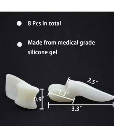 Bunion Cushion Protector Set - 8 Pcs Bunion Corrector Pads with Toe Separator for Men and Women - Gel Shield for Bunion Relief - Buy Online on GoSupps.com