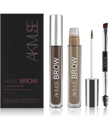 Lucoss Eyebrow Gel - Waterproof Eyebrow Pencil & Long Lasting Semi Permanent Eyebrow Gel Makeup Pencil Eyebrow Colors Gel With Brush Set Dark Brown Light Brown Black - Buy Online on GoSupps.com