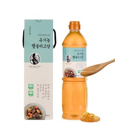KANG BONG SEOK, Master Organic Rice Oligo Syrup l Korean Food Master l Sugar Free Sweetener l Rice Syrup l Cooking Syrup l Pancake Syrup l 42 Oz.