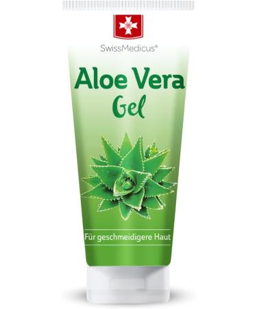Swissmedicus Aloe Vera Gel 200ml - Natural Face Hair & Body Treatment for Sunburn Rashes - 100% Pure Aloe Vera Juice - Buy Online on GoSupps.com
