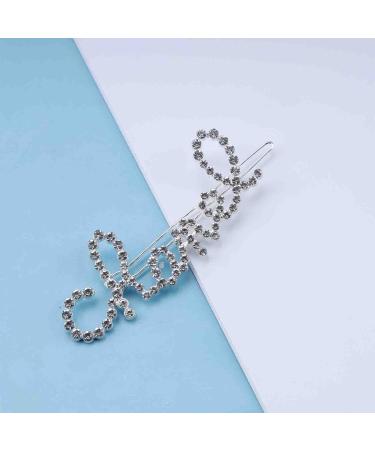 Erimberate Bohemian Crystal Hair Clip - Silver CZ Alphabet Barrette for Women and Girls - Buy Online on GoSupps.com