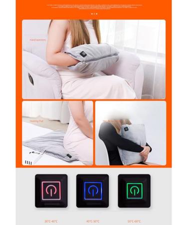 WOOAUTO Electric Heating Pillows | 3 Heat Levels for Comfort | Handwarm Heating & Lordosis Support | Winter Pocket Warmer for Indoor & Outdoor - Buy Online on GoSupps.com